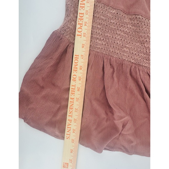 Davi‎ & Dani Romper Mauve Pink Tie Back Boho Sz 3X Wide Leg Smocked Ruffle AC04 - Picture 5 of 7